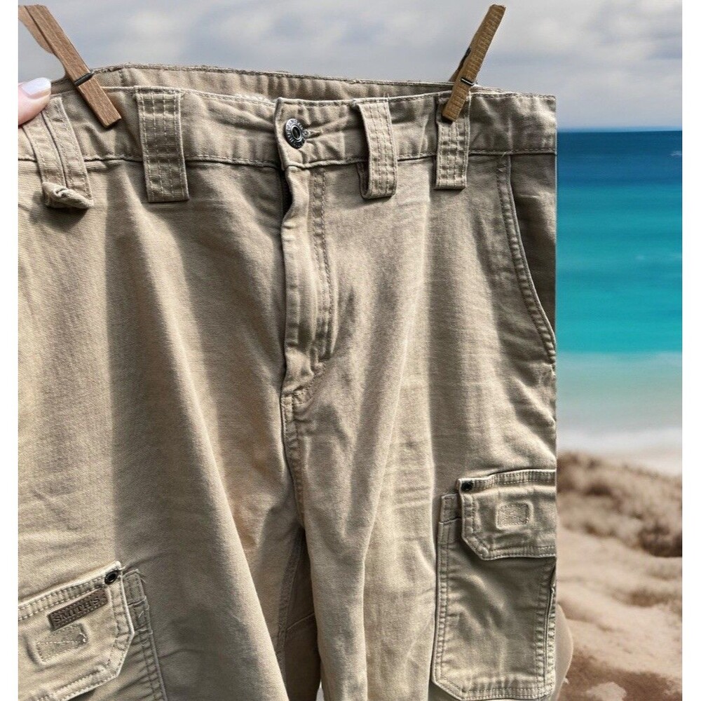 Smith’s 1906 Premium Workwear Carpenter Cargo Shorts Tan S2955S Men's Size 34